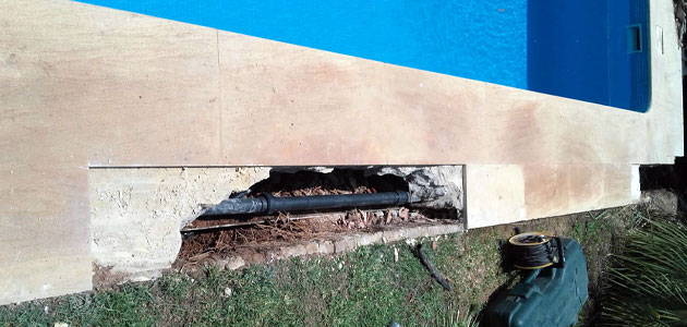 Localización de fuga de agua en piscina Valencia